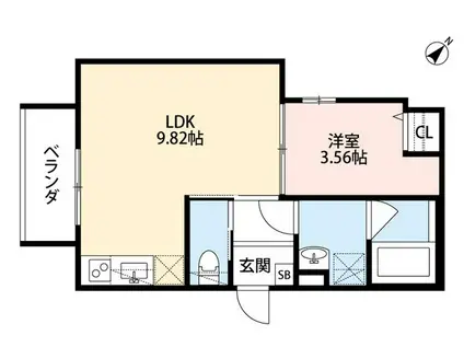 LETOILE(1LDK/1階)の間取り写真