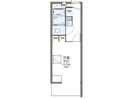 レオパレスバロン(1K/2階)の間取り写真