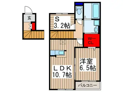 ロイヤルメゾン(1SLDK/2階)の間取り写真