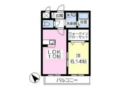 メリホジュール保田窪(1LDK/1階)の間取り写真