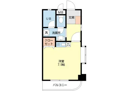 DSパークレジデンス大濠(ワンルーム/5階)の間取り写真