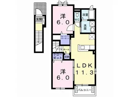 DAISYSROSETTEI(2LDK/2階)の間取り写真