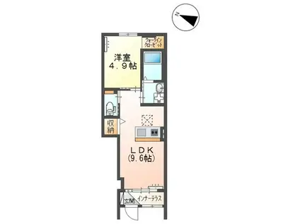 タンカルム(1LDK/1階)の間取り写真