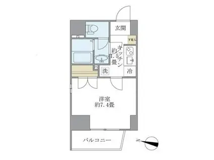 GRANSITE千代田富士見(1K/4階)の間取り写真