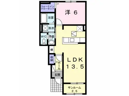 グランパール鹿嶋I(1LDK/1階)の間取り写真