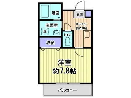 フォレストK(1K/1階)の間取り写真