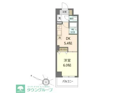 ジョイビレッジ御殿山(1DK/5階)の間取り写真