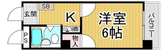 SANTO LALUZ SONODAHIGASHI(1K/3階)の間取り写真
