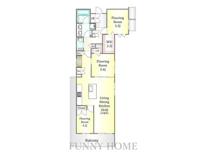 ASK中目黒(3LDK/4階)の間取り写真