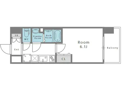 VITA弁天町(1K/10階)の間取り写真