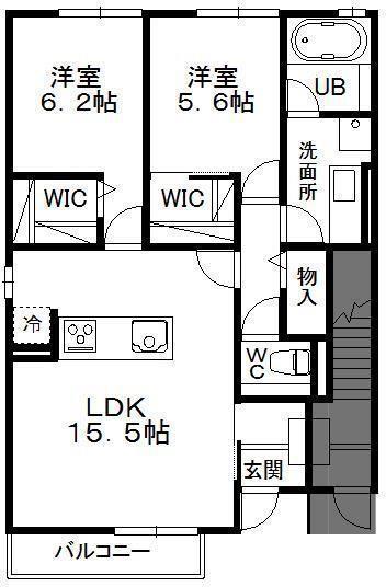 ヒルズレジデンシャルF(2LDK/1階)の間取り写真