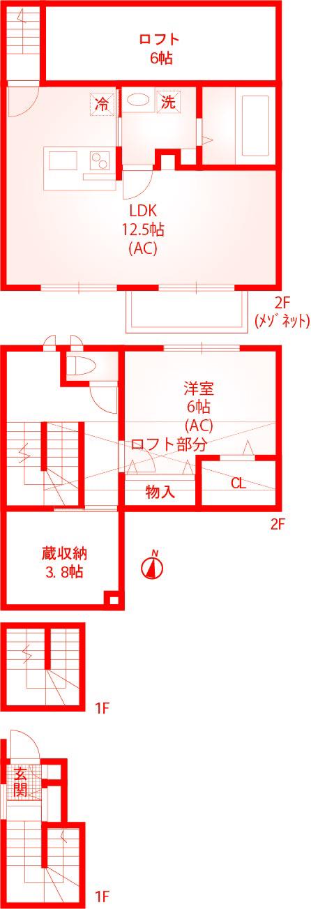 桜山テラス(1LDK/1階)の間取り写真