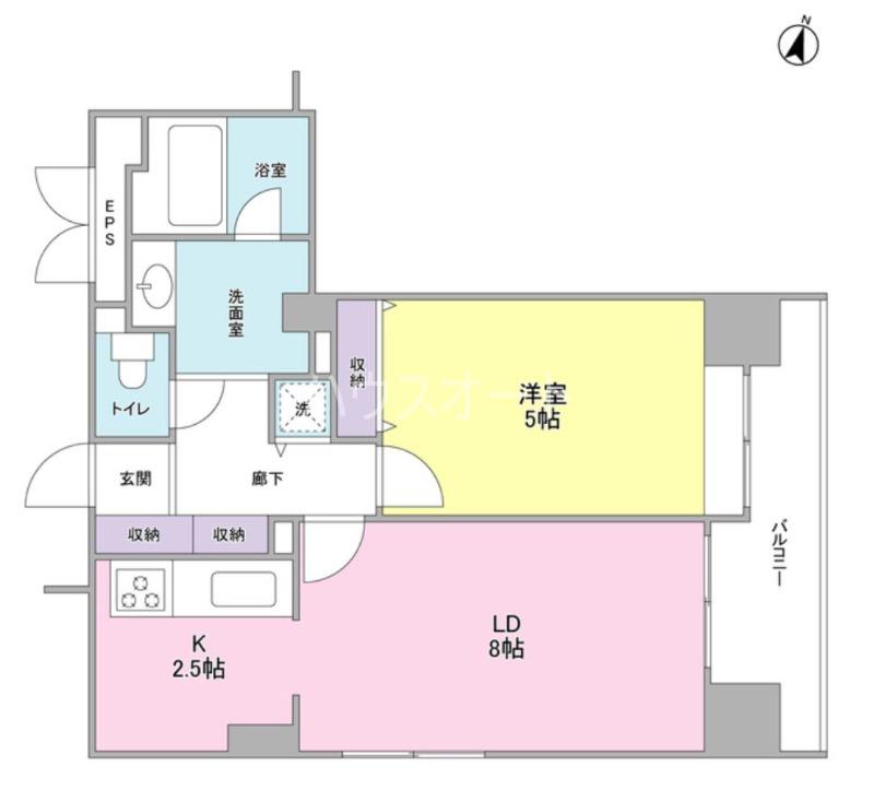 クレールII川原(1LDK/6階)の間取り写真