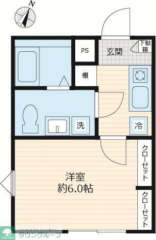 GLOWDIA(1K/2階)の間取り写真