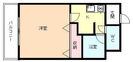 ヴィラコート金泉寺(1K/2階)の間取り写真
