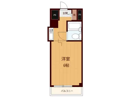 スカイガーデン(ワンルーム/3階)の間取り写真