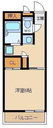 レオパレスアベイユ(1K/2階)の間取り写真