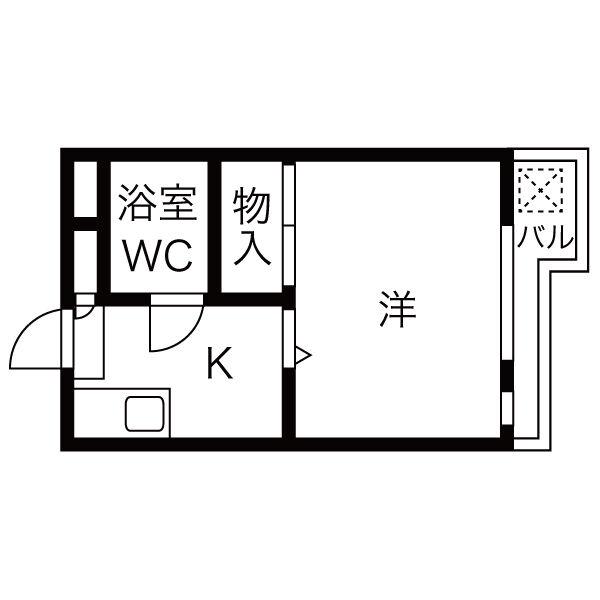 ドーム・エル(1K/3階)の間取り写真