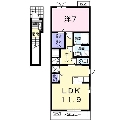 ブリッサNT(1LDK/2階)の間取り写真