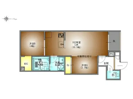REGALEST桜山(2LDK/3階)の間取り写真