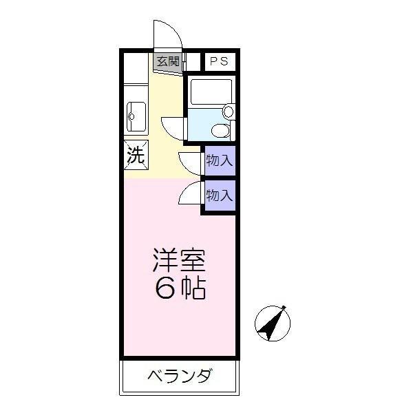 ハイツ内田(1K/2階)の間取り写真