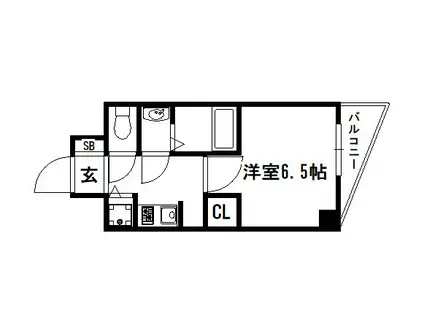 エスライズ京都河原町(1K/5階)の間取り写真