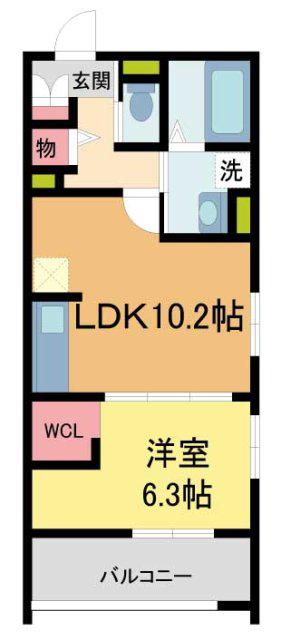 BENE OKAMOTO(1LDK/1階)の間取り写真