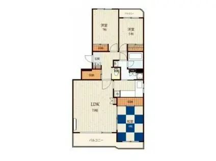 サンヨーレジデンスB棟(3LDK/1階)の間取り写真