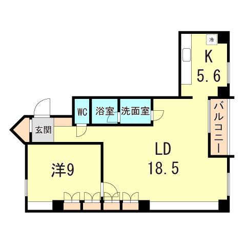 カサベラ大蔵谷(1LDK/6階)の間取り写真