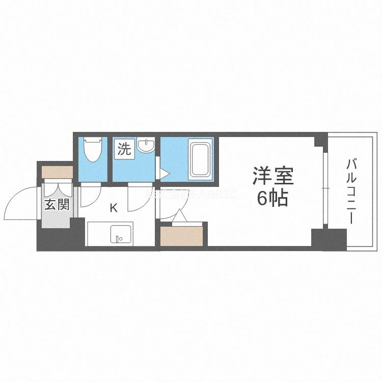 エスリード福島グレイス(1K/5階)の間取り写真
