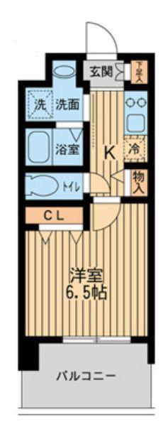 レジディア船橋I(1K/4階)の間取り写真
