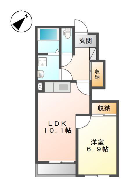 リバーヒルズNK(1LDK/1階)の間取り写真