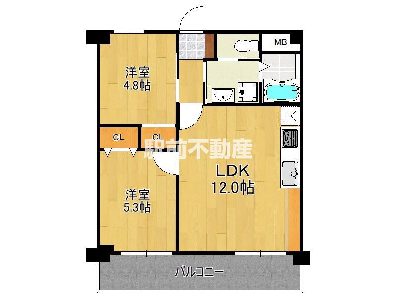 ダイアパレス大手門(2LDK/8階)の間取り写真