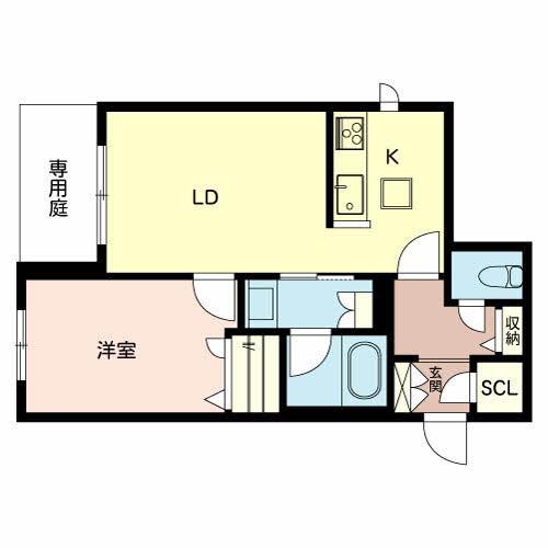 グランイーグル(1LDK/1階)の間取り写真