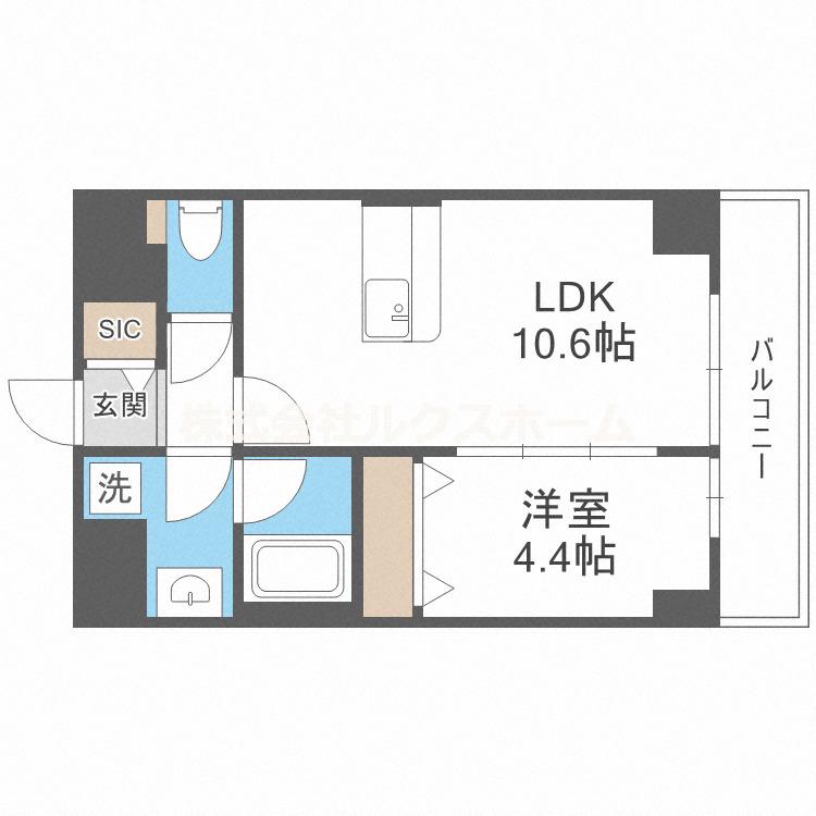 イマジン茨木(1LDK/1階)の間取り写真