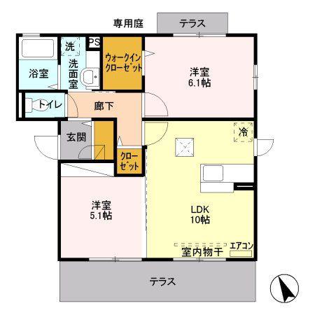 ラフィネ(2LDK/3階)の間取り写真