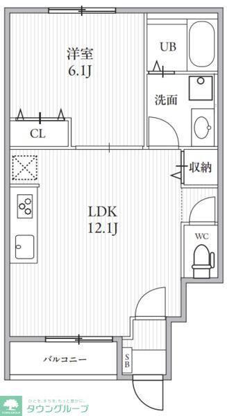 TSCUORE野方(1LDK/1階)の間取り写真