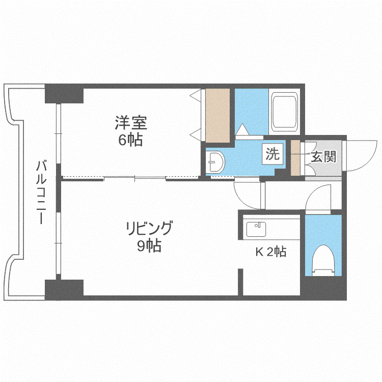 ティアラ豊平第二(1LDK/8階)の間取り写真