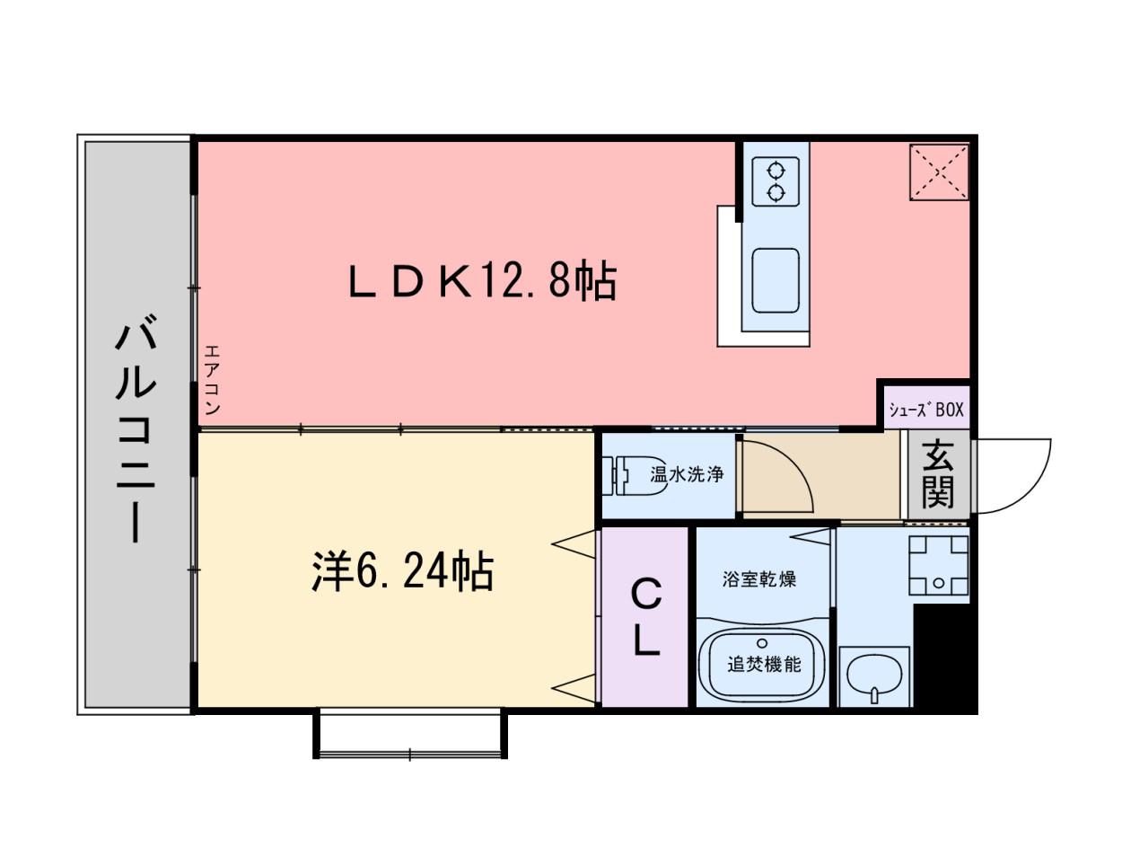 メゾンシャルルドゥ(1LDK/2階)の間取り写真