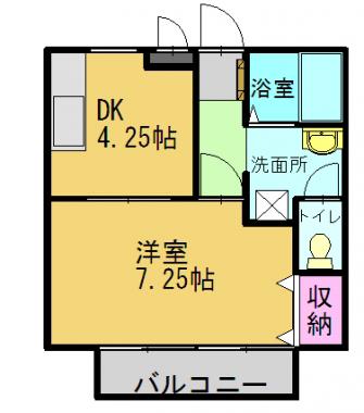 リヴェール伊保(1DK/2階)の間取り写真