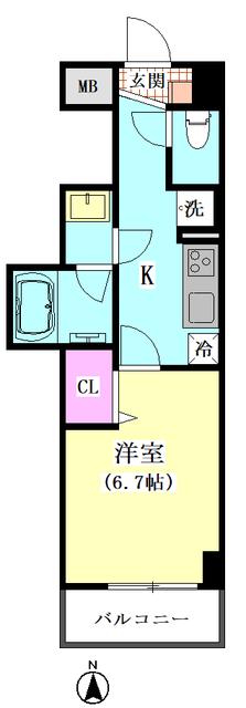 シティプラザ西糀谷(1K/1階)の間取り写真