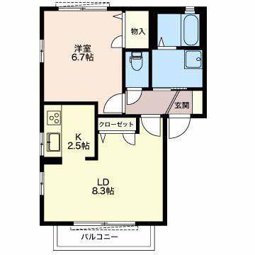 ＪＲ東海道本線 静岡駅 バス乗車時間：23分 最寄りバス停で下車 徒歩3分 2階建 築20年(1LDK/1階)の間取り写真