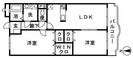 クレベール(2LDK/3階)の間取り写真