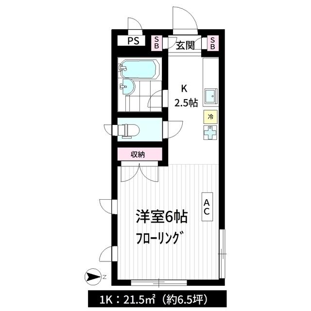 コーポM(1K/1階)の間取り写真