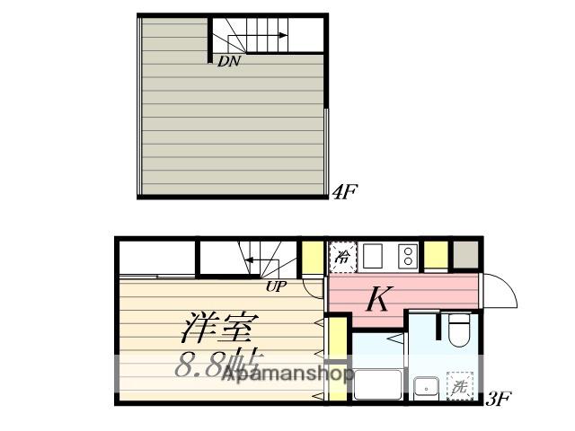 AKHA2(ワンルーム/3階)の間取り写真