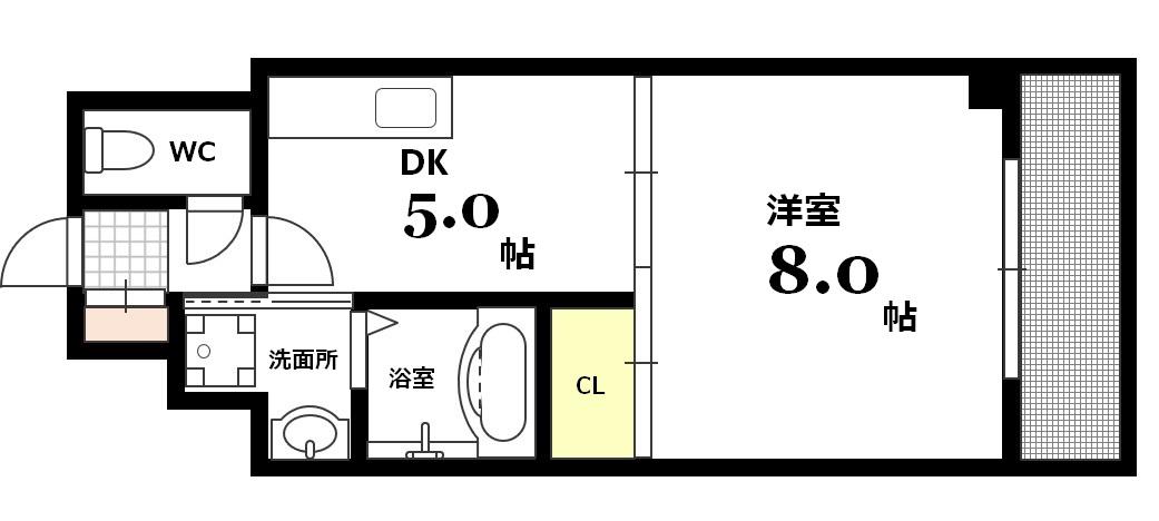 プルミエール(1DK/3階)の間取り写真