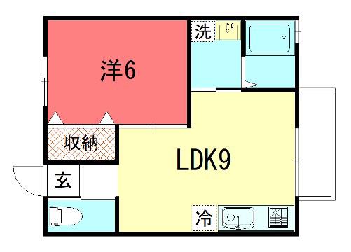フォレスタ上高野(1LDK/2階)の間取り写真