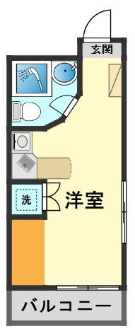 ラパルフエドジユワンドル(ワンルーム/3階)の間取り写真