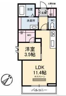 シャーメゾン エステティカ(1LDK/1階)の間取り写真