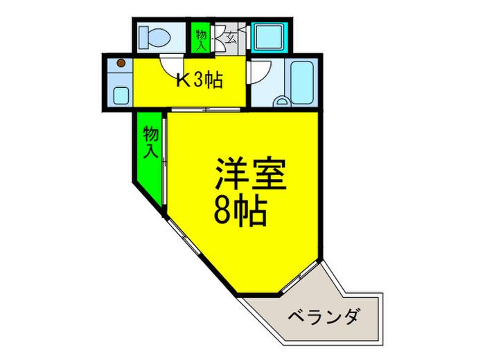 メゾンソレイユ(1K/5階)の間取り写真